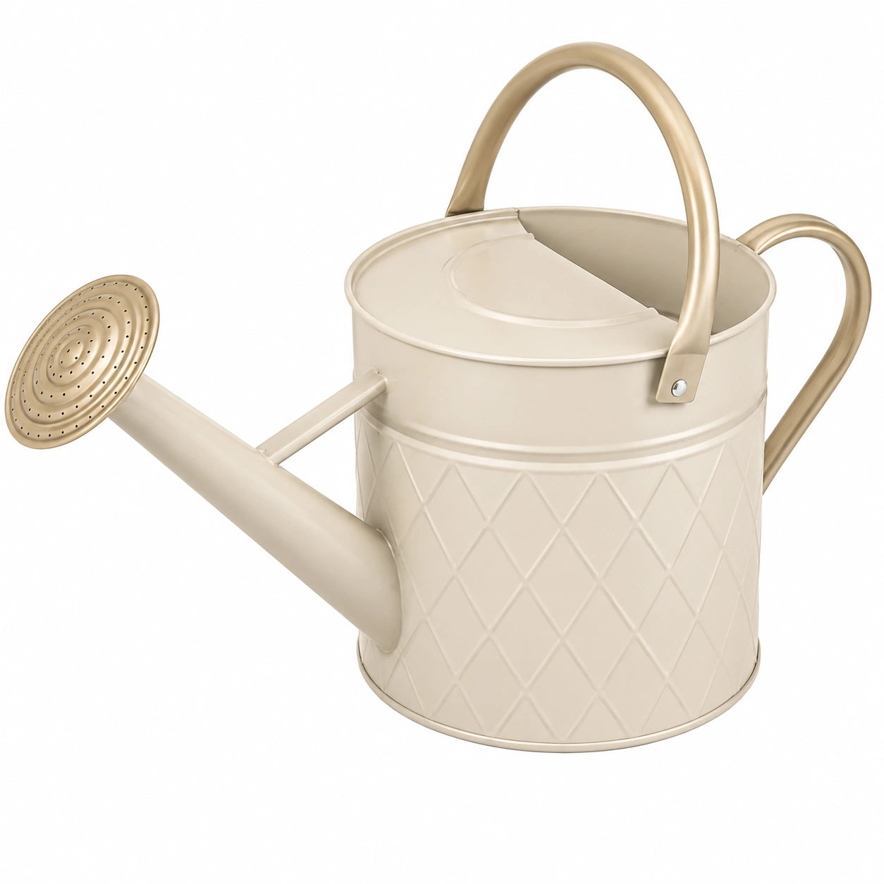 Arrosoir Métallique Crème 5L avec Poignée Ergonomique