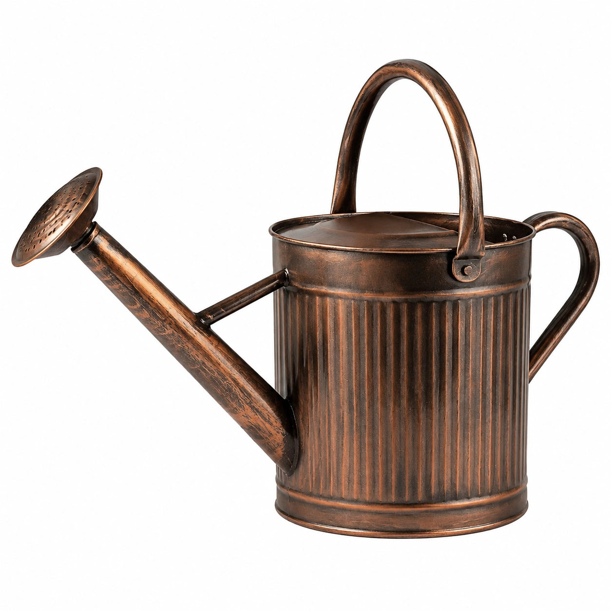 Arrosoir vintage en métal avec finition cuivre