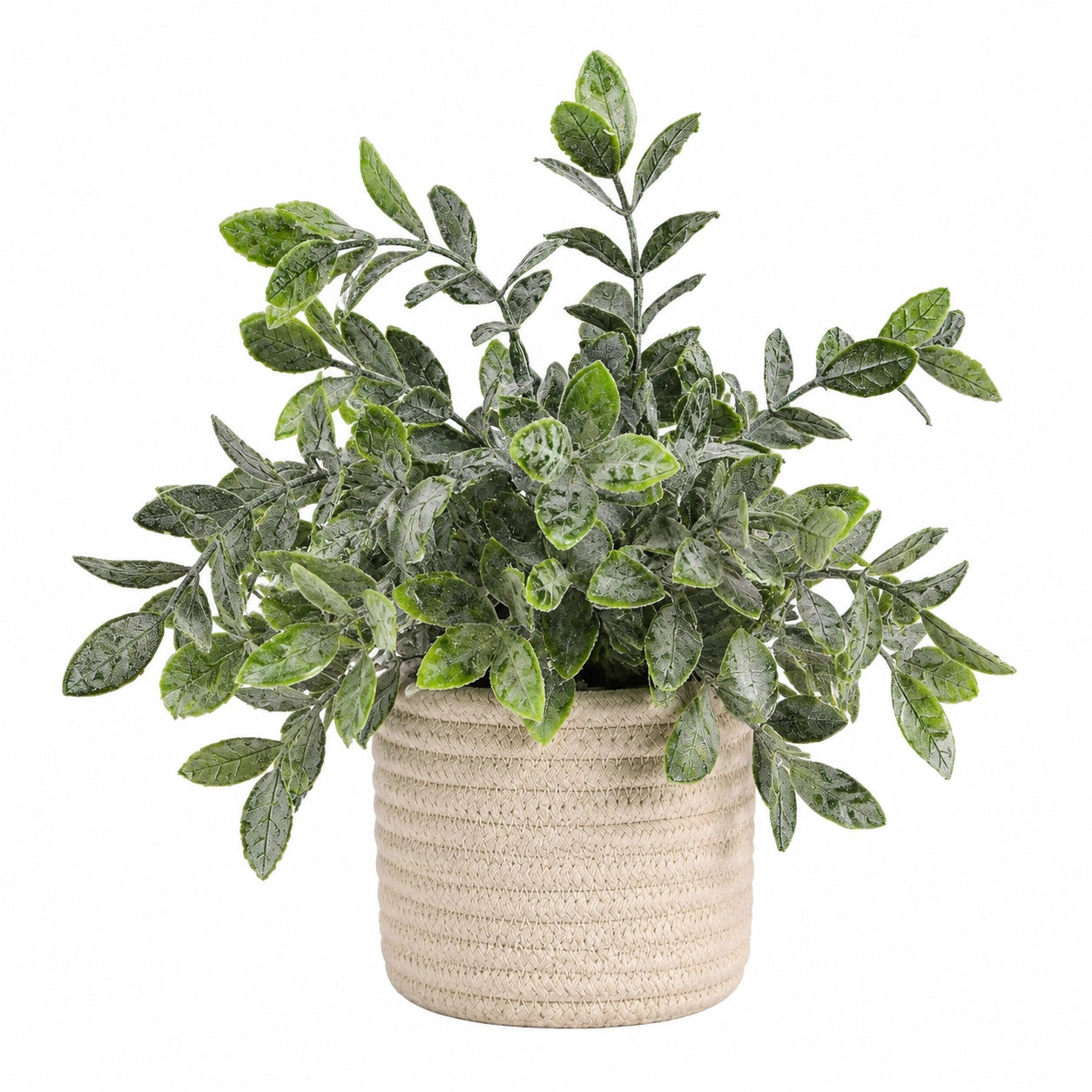 Plante Artificielle Feuillage Dense avec Pot Beige