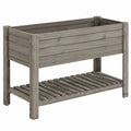 Jardinière surélevée avec étagère en bois 80x40x80 cm gris