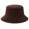 Chapeau bob en velours côtelé marron pour un style décontracté
