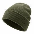 Bonnet tricoté chaud couleur olive pour adultes