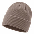Bonnet en maille côtelée marron
