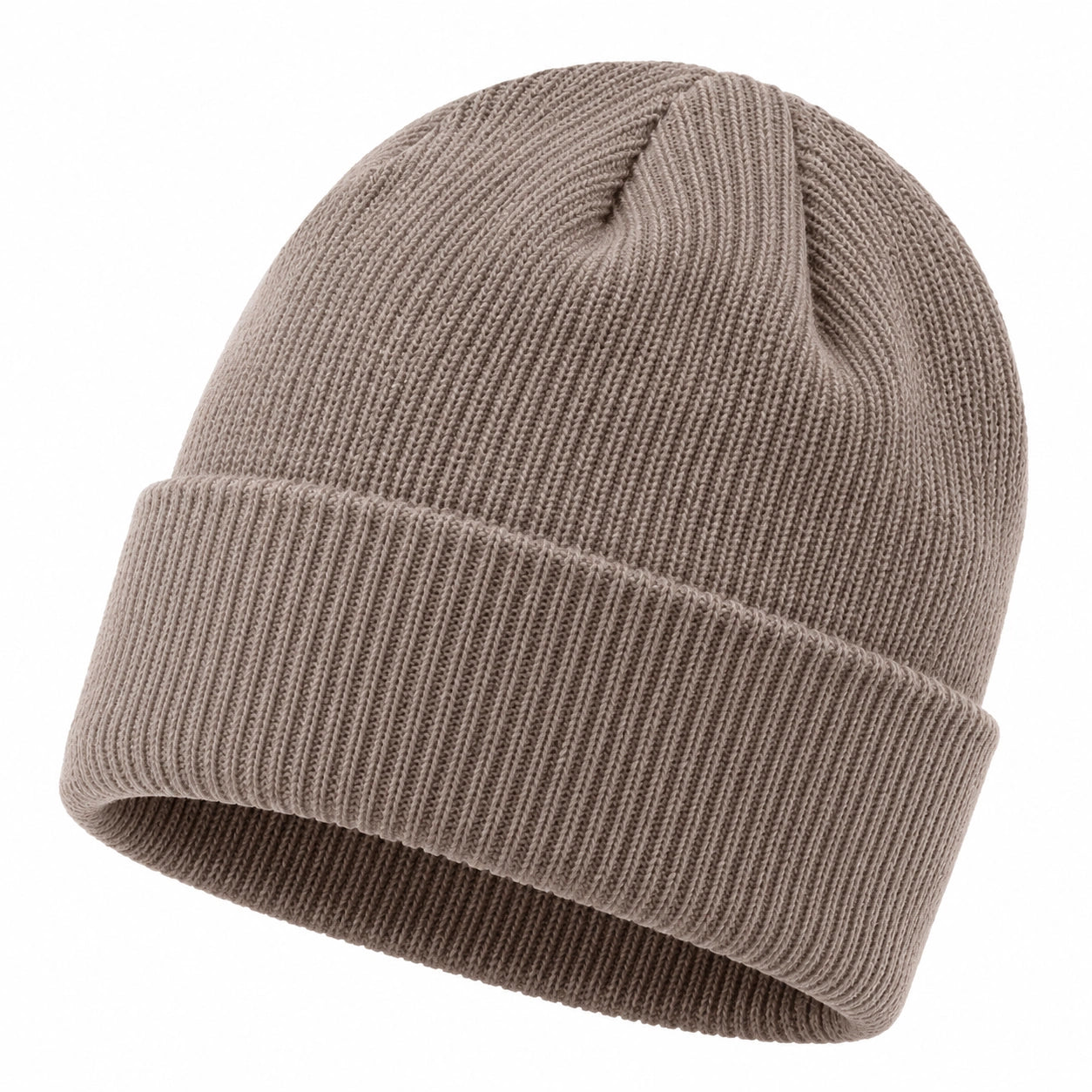 Bonnet en maille côtelée marron