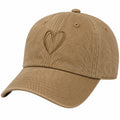 Casquette marron avec broderie cœur