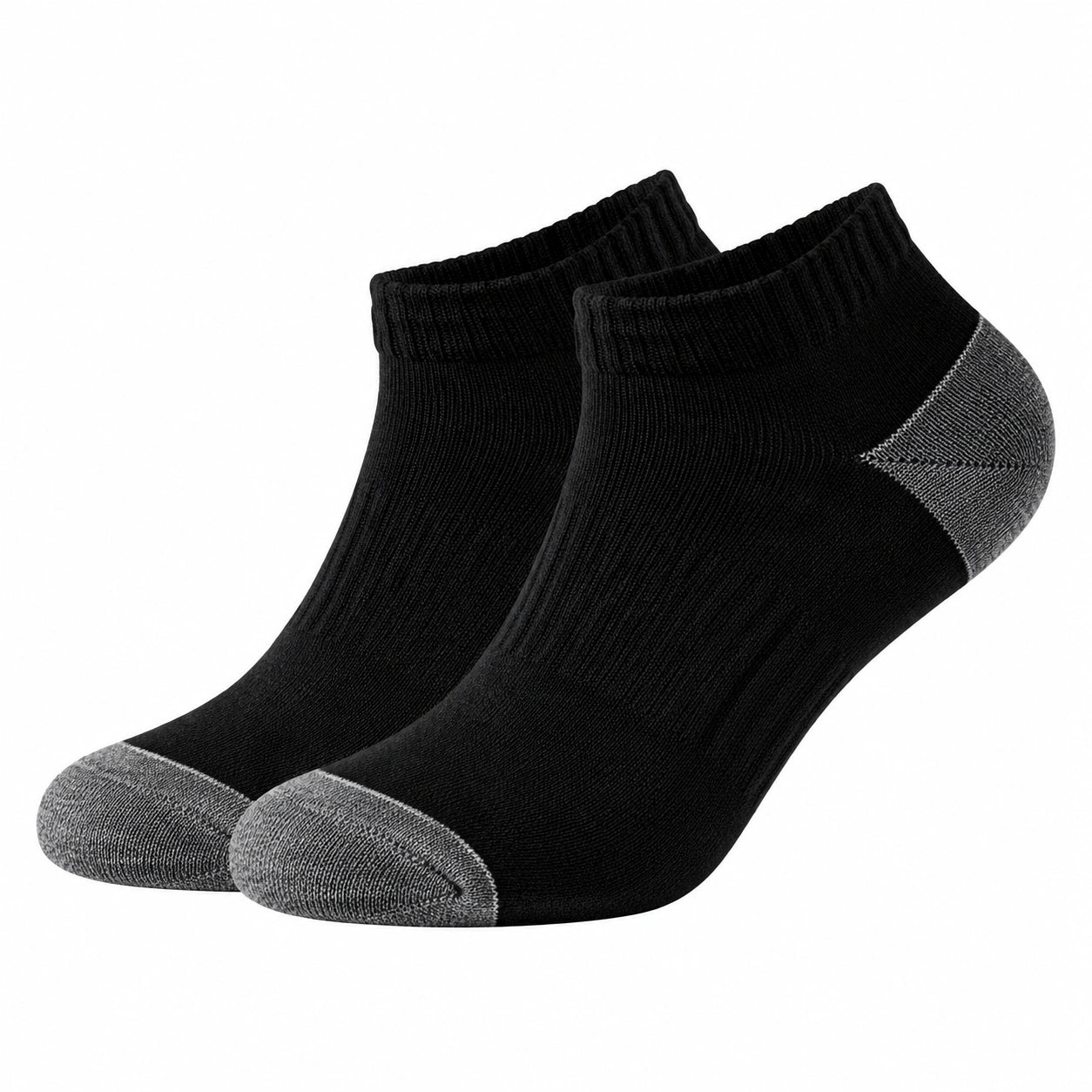 Chaussettes basses noires/grises à talons renforcés, taille unique