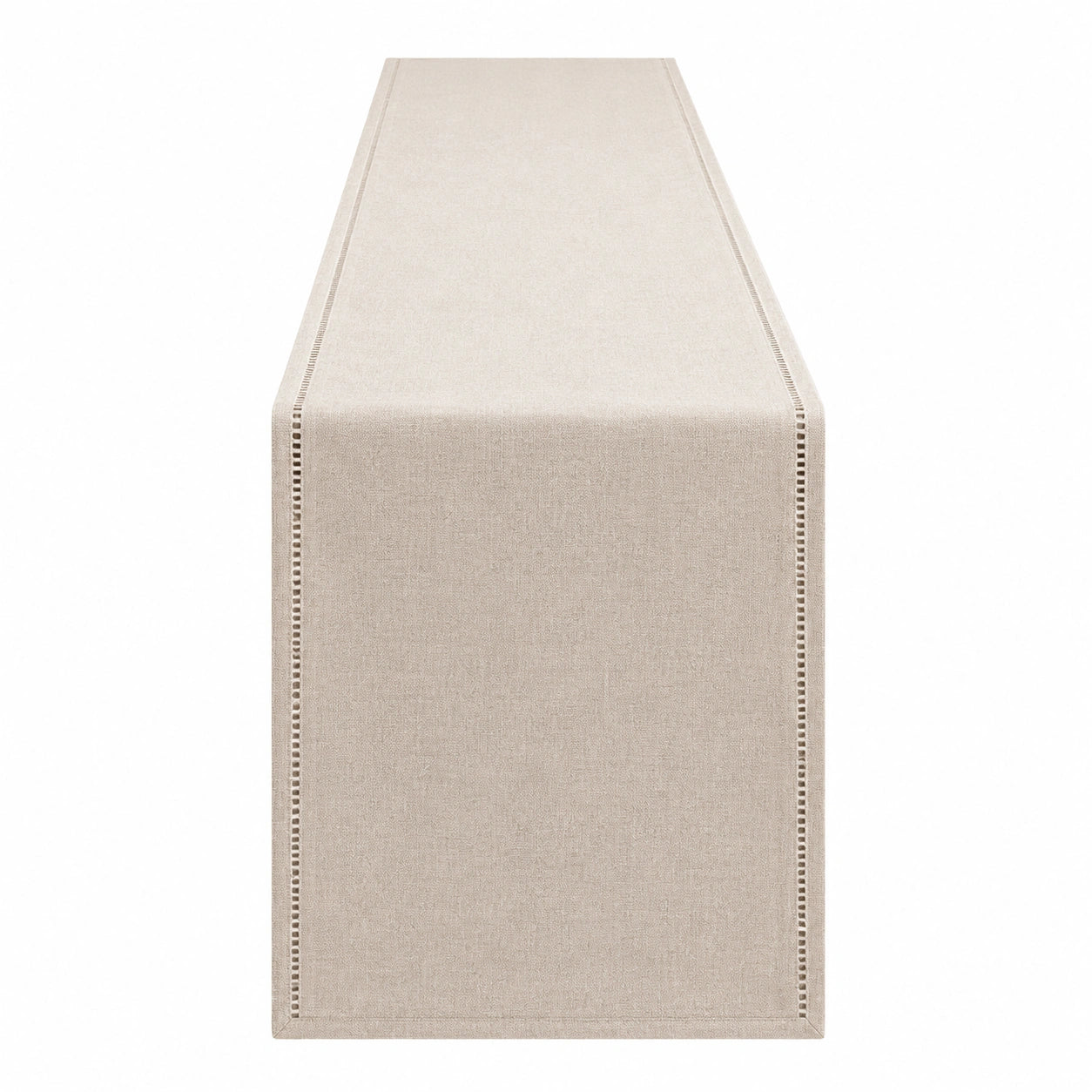 Chemin de Table Élégant Beige avec Finition Brodée