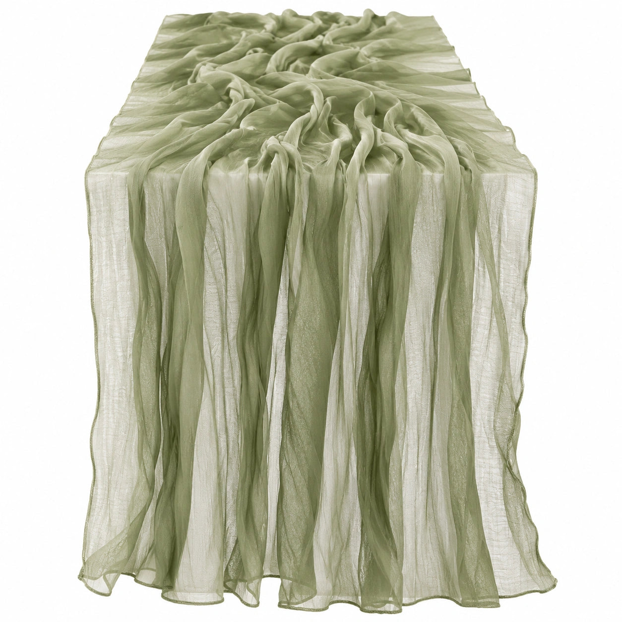 Chemin de Table en Mousseline Vert Olive 200x130 cm
