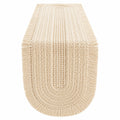 Chemin de table en macramé avec franges beige