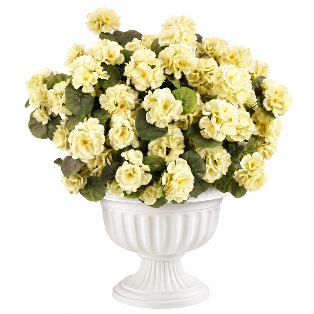 Bégonia Artificiel en Pot Crème - Hauteur 40 cm
